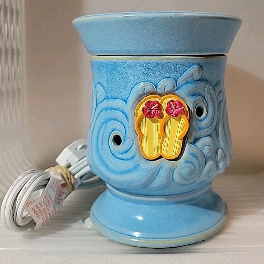 Scentsy OHANA Wax Warmer Blue Flipflops Retired 2009 Beach, Ocean Summer